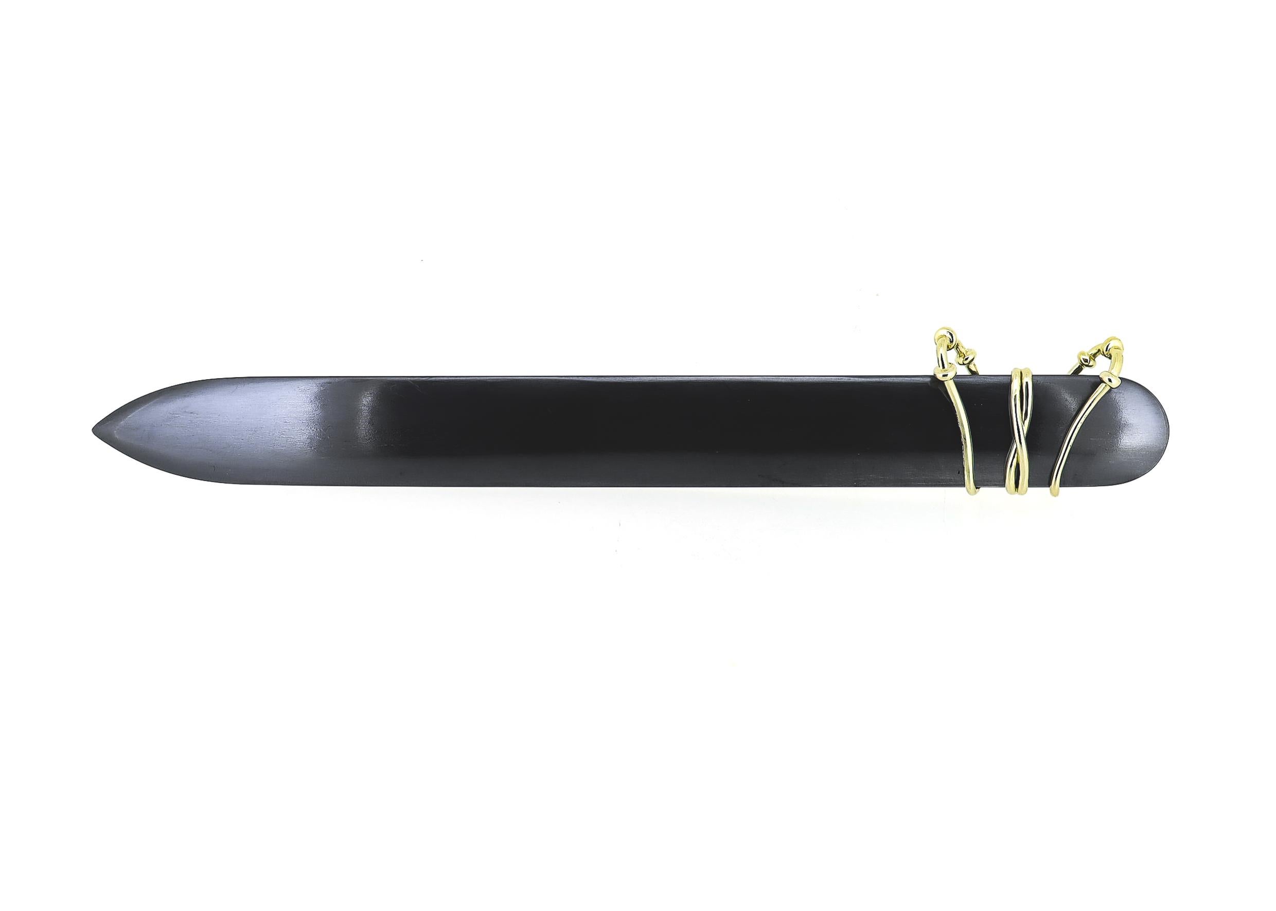 Cabochon Vintage Jean Schlumberger for Tiffany & Co. 18K Gold & Hematite Letter Opener For Sale