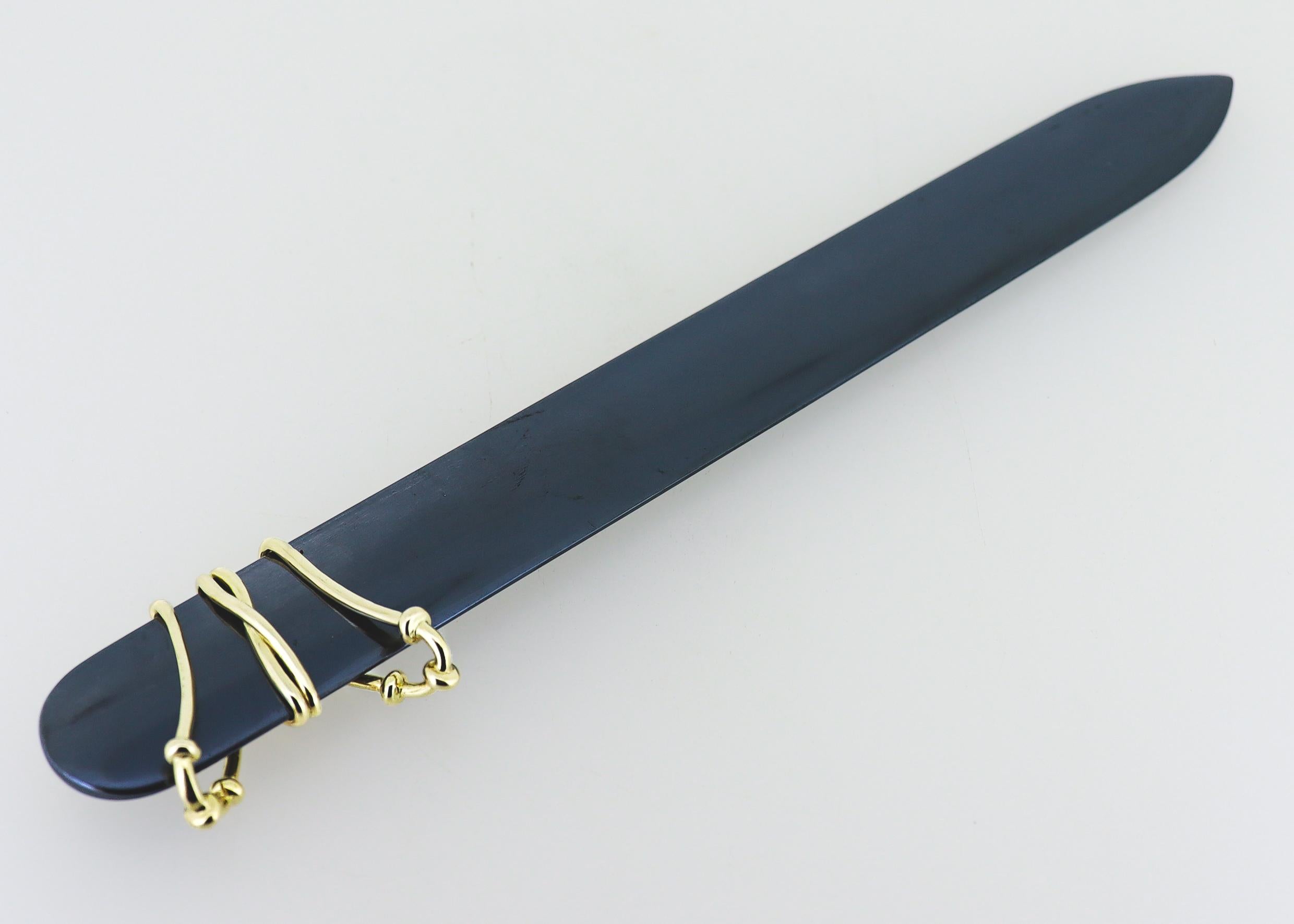 Vintage Jean Schlumberger for Tiffany & Co. 18K Gold & Hematite Letter Opener For Sale 3