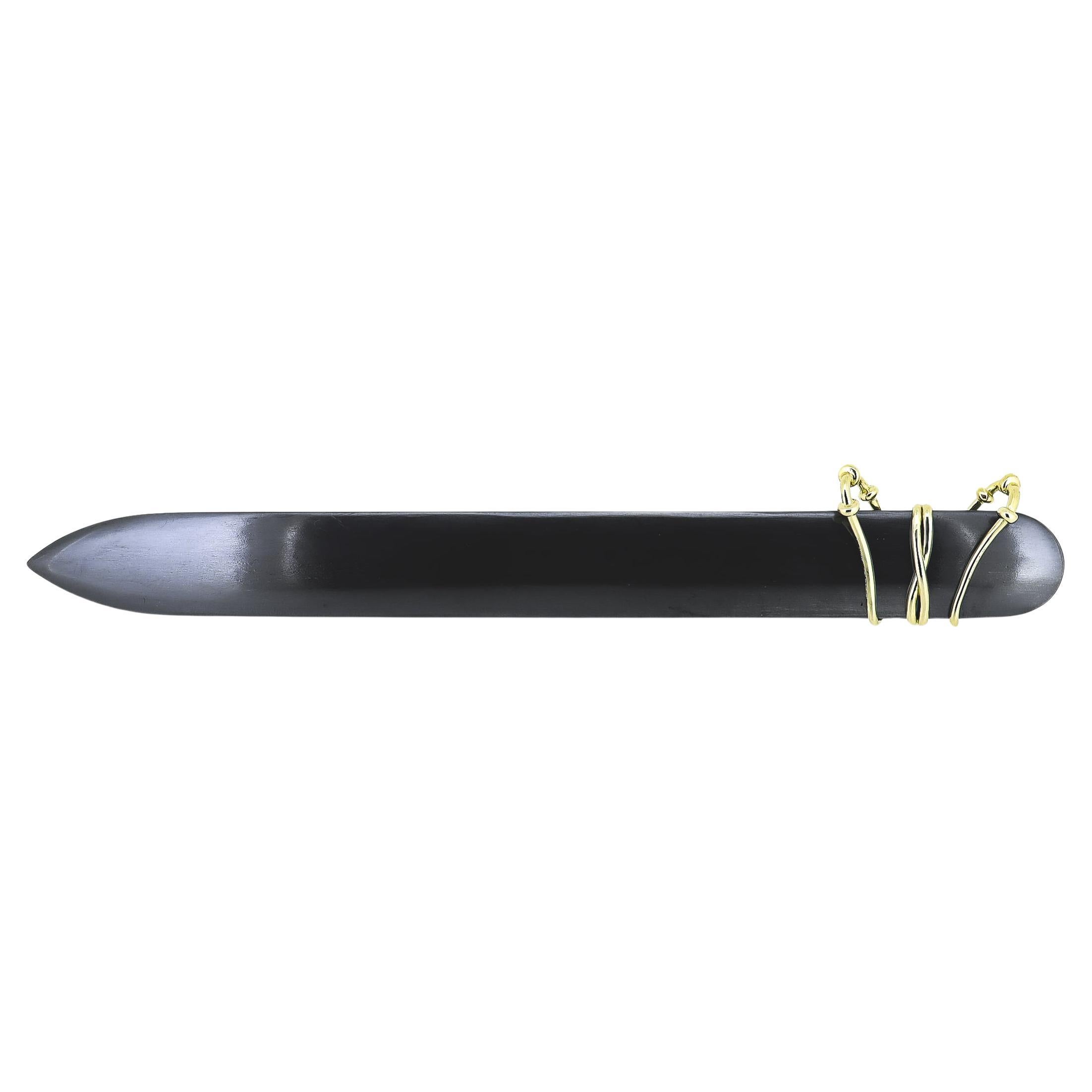 Vintage Jean Schlumberger for Tiffany & Co. 18K Gold & Hematite Letter Opener For Sale