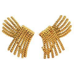 Vintage Jean Schlumberger for Tiffany & Co. Gold Rope 'V' Earrings