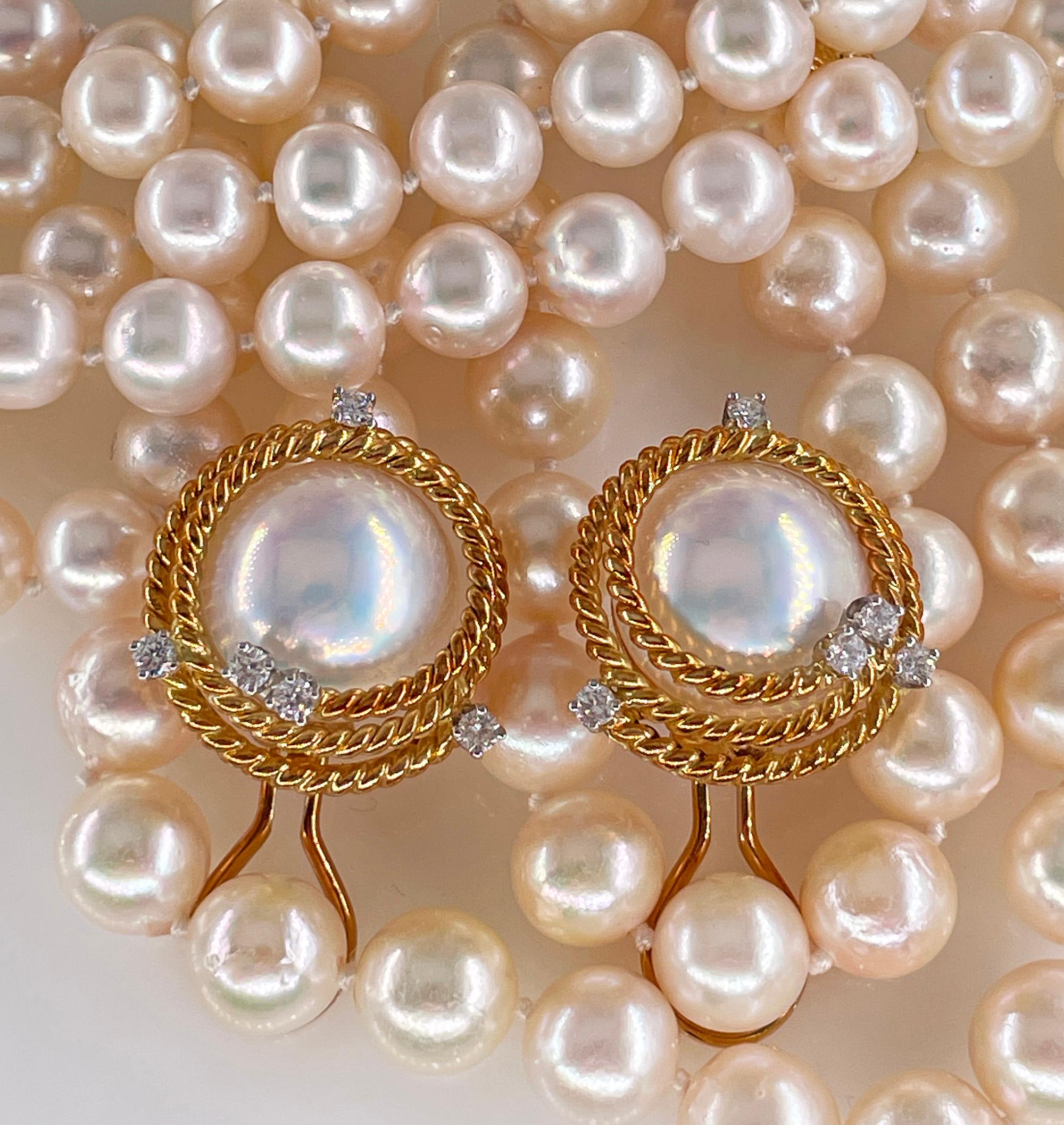 Vintage Jean Schlumberger Tiffany Rope Coil Pearl Diamond 18K Platinum Earrings For Sale 11