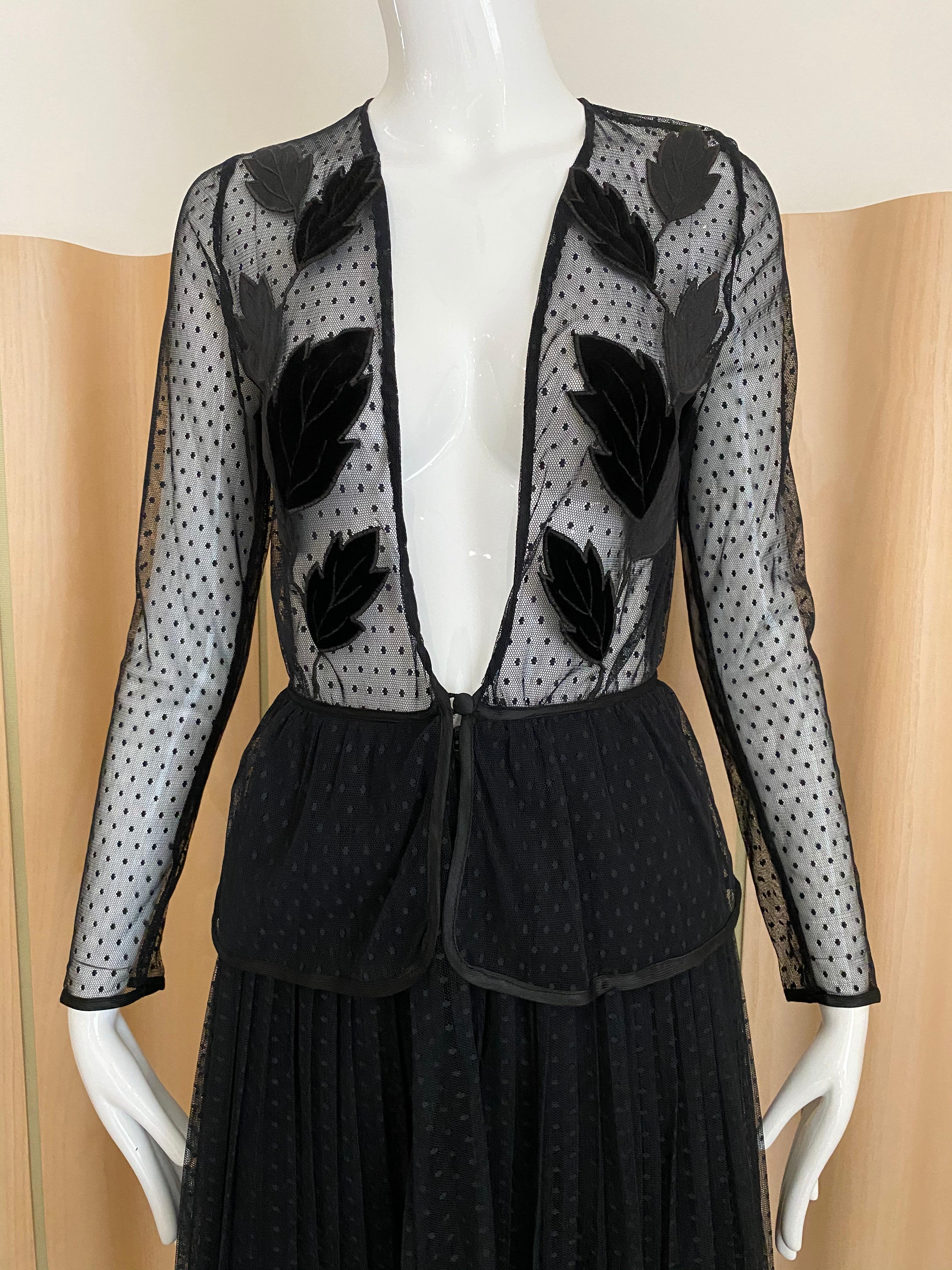 Women's Vintage Jean Varon Black sheer cocktail Dress