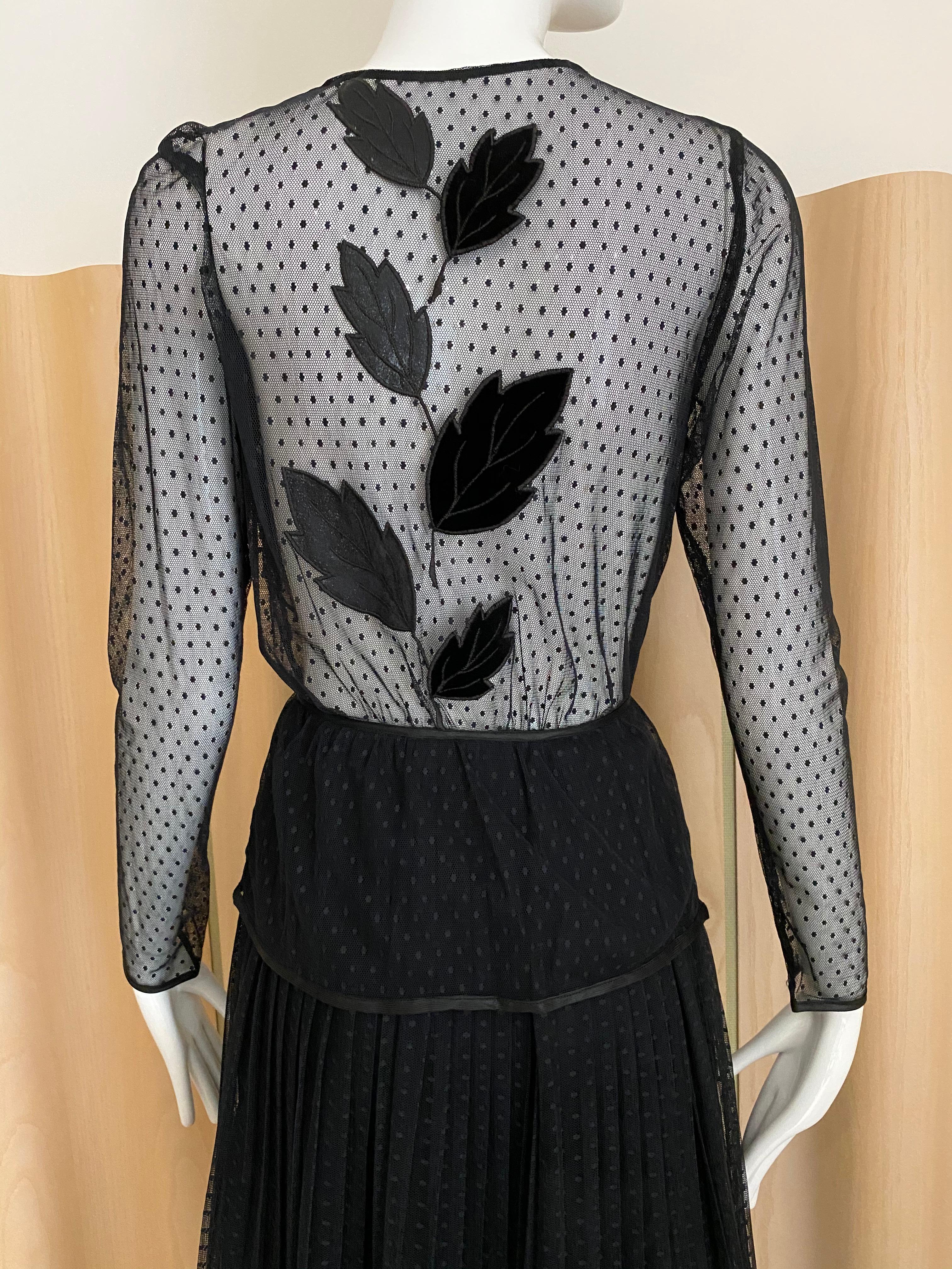 Vintage Jean Varon Black sheer cocktail Dress 1