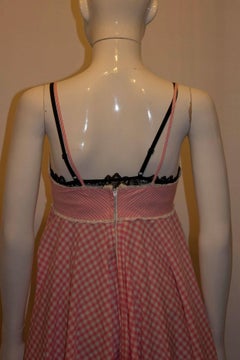 Vintage Jean Varon London, rosafarbenes und weißes Minikleid