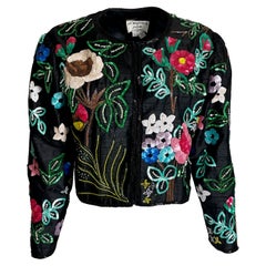 Giacca bolero in seta con lustrini e perline vintage di Jeanette Kastenberg per Martin