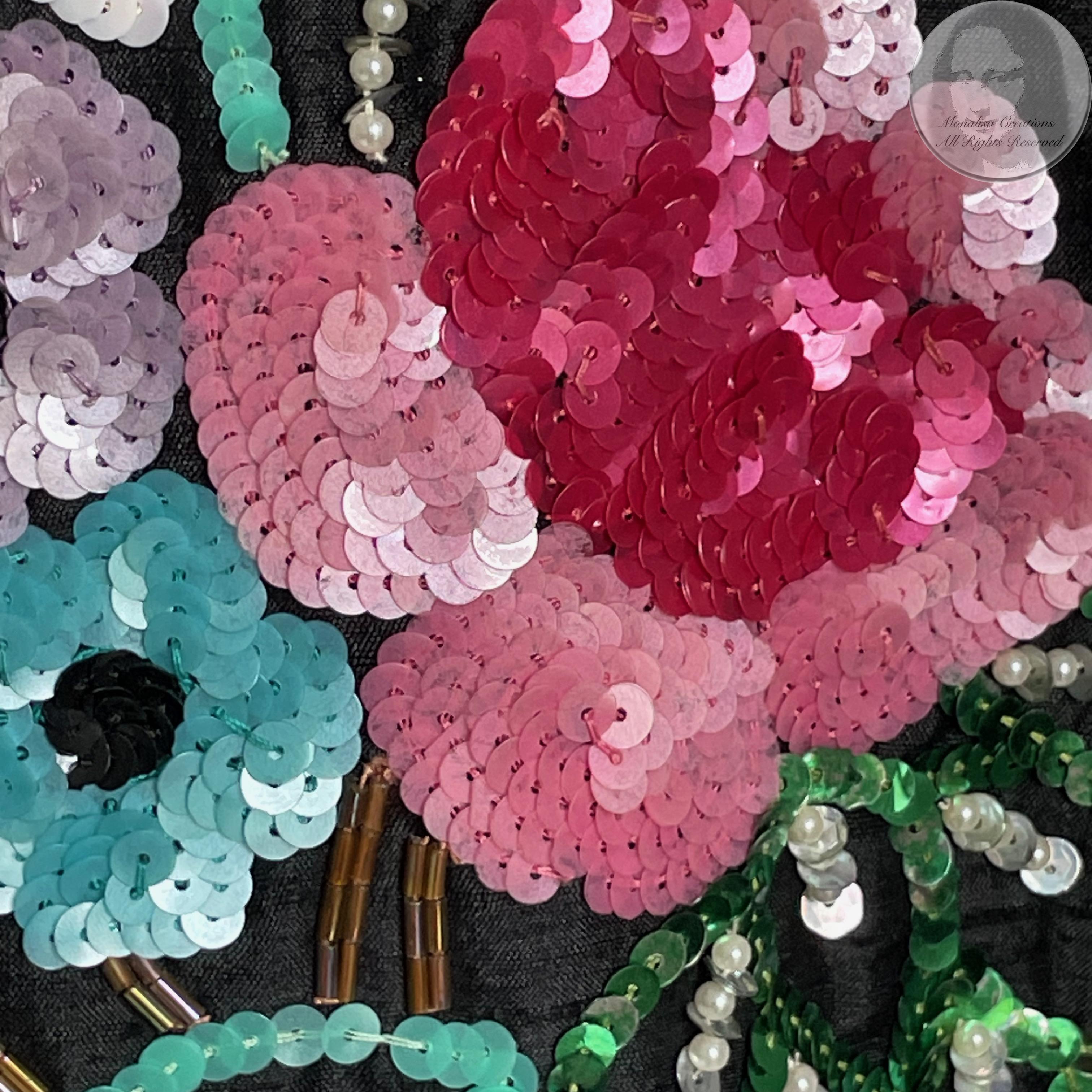 Vintage Jeanette Kastenberg für St. Martin Bolero-Jacke aus Seide mit Pailletten und Perlen im Angebot 1