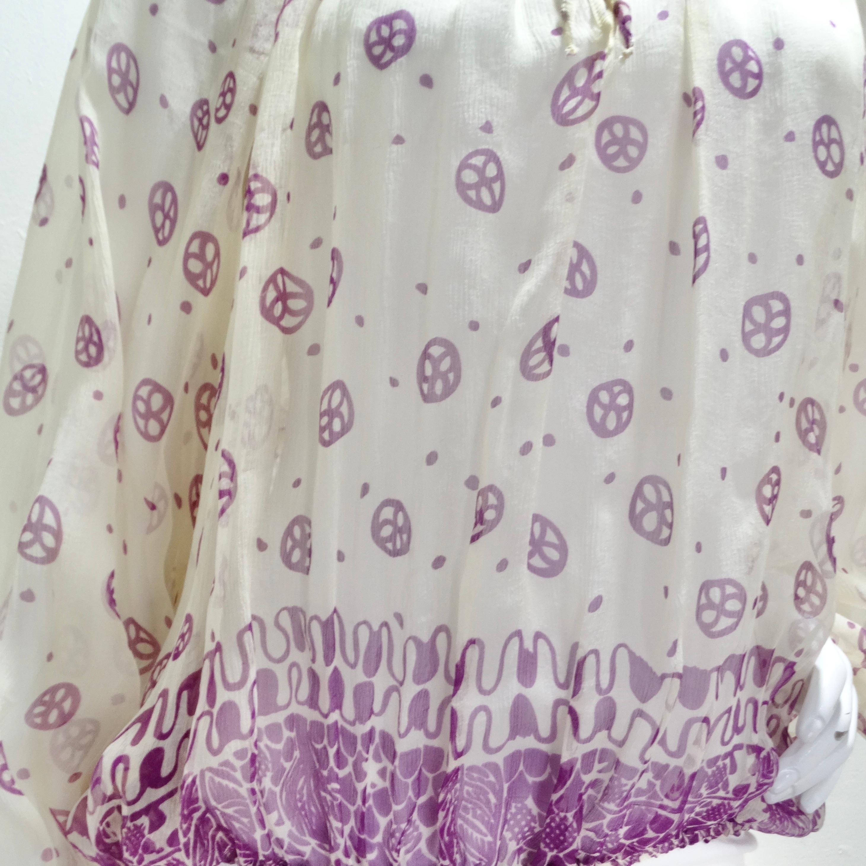 Gray Vintage JeanPaul Gaultier Purple Print Blouse For Sale