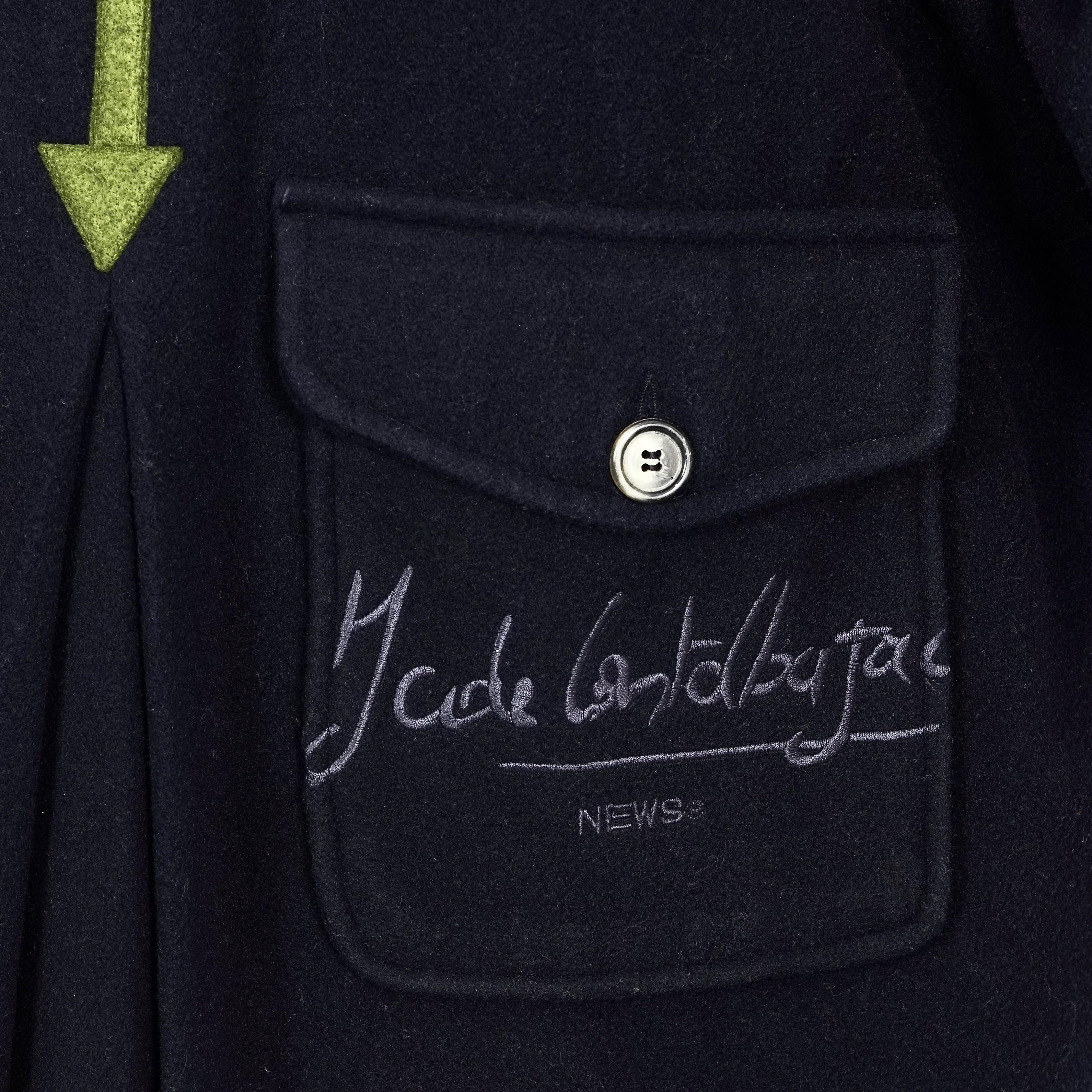 Vintage JEANS CHARLES de CASTELBAJAC Arrows Large Pockets Hooded Duffle Coat For Sale 7