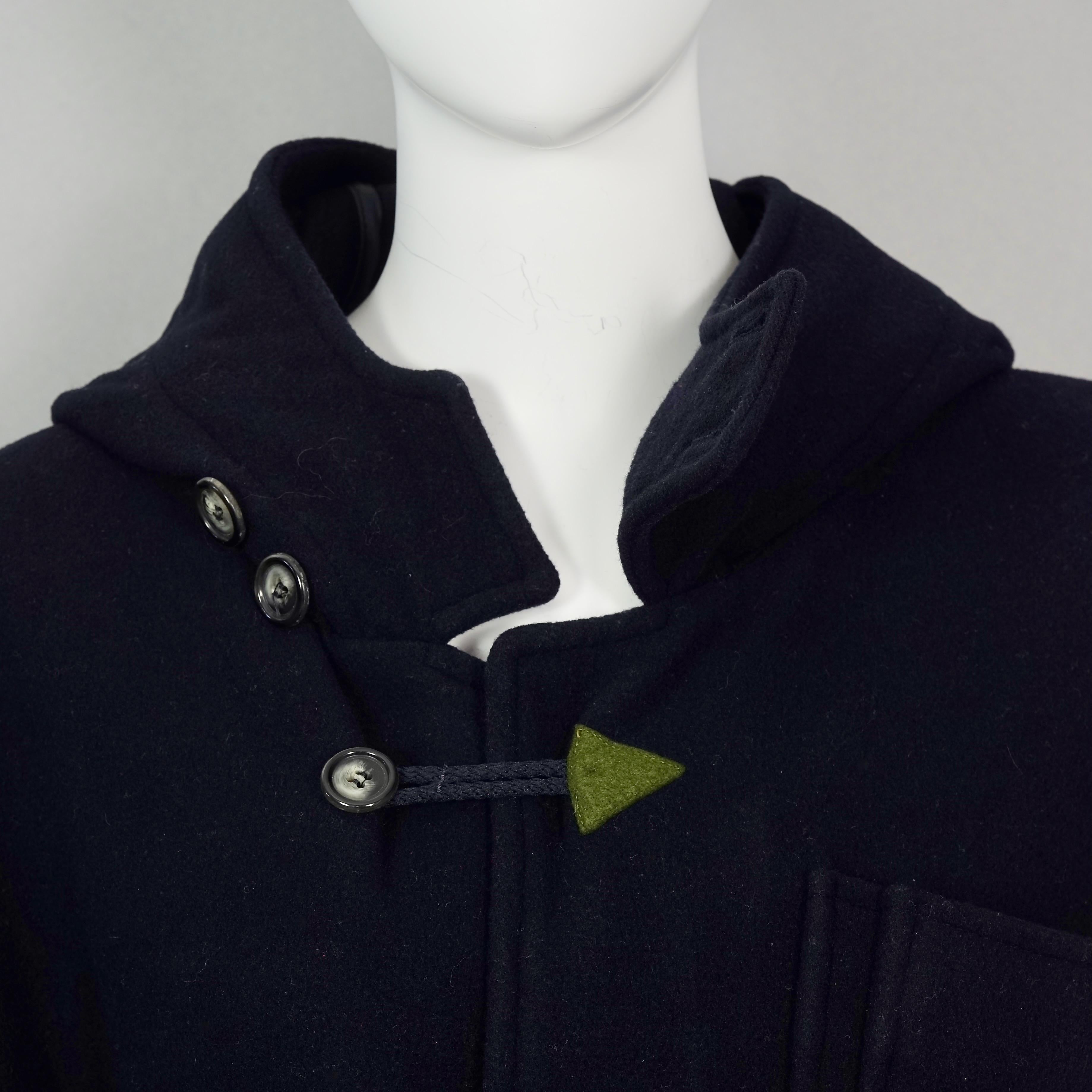 Vintage JEANS CHARLES de CASTELBAJAC Arrows Large Pockets Hooded Duffle Coat For Sale 4