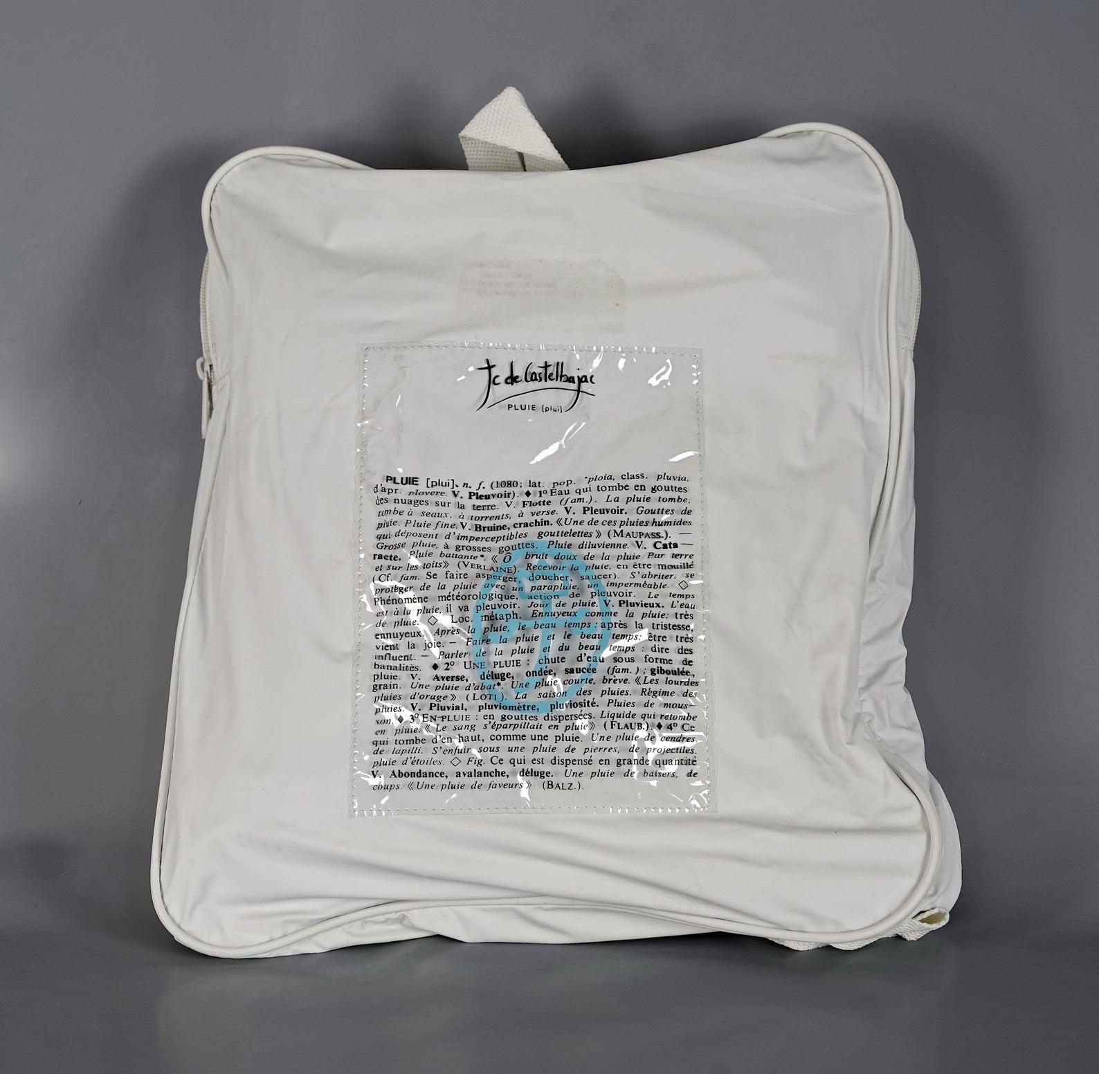 Manteau de pluie vintage JEANS CHARLES de CASTELBAJAC « Breakfast Time » avec sac à dos en vente 5