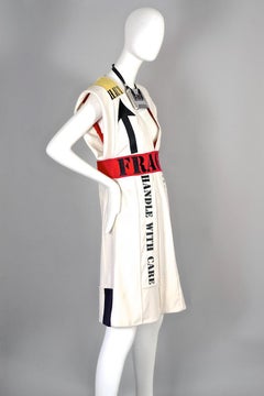 Vintage JEANS CHARLES de CASTELBAJAC Flight Cargo Symbol Novelty Print Dress