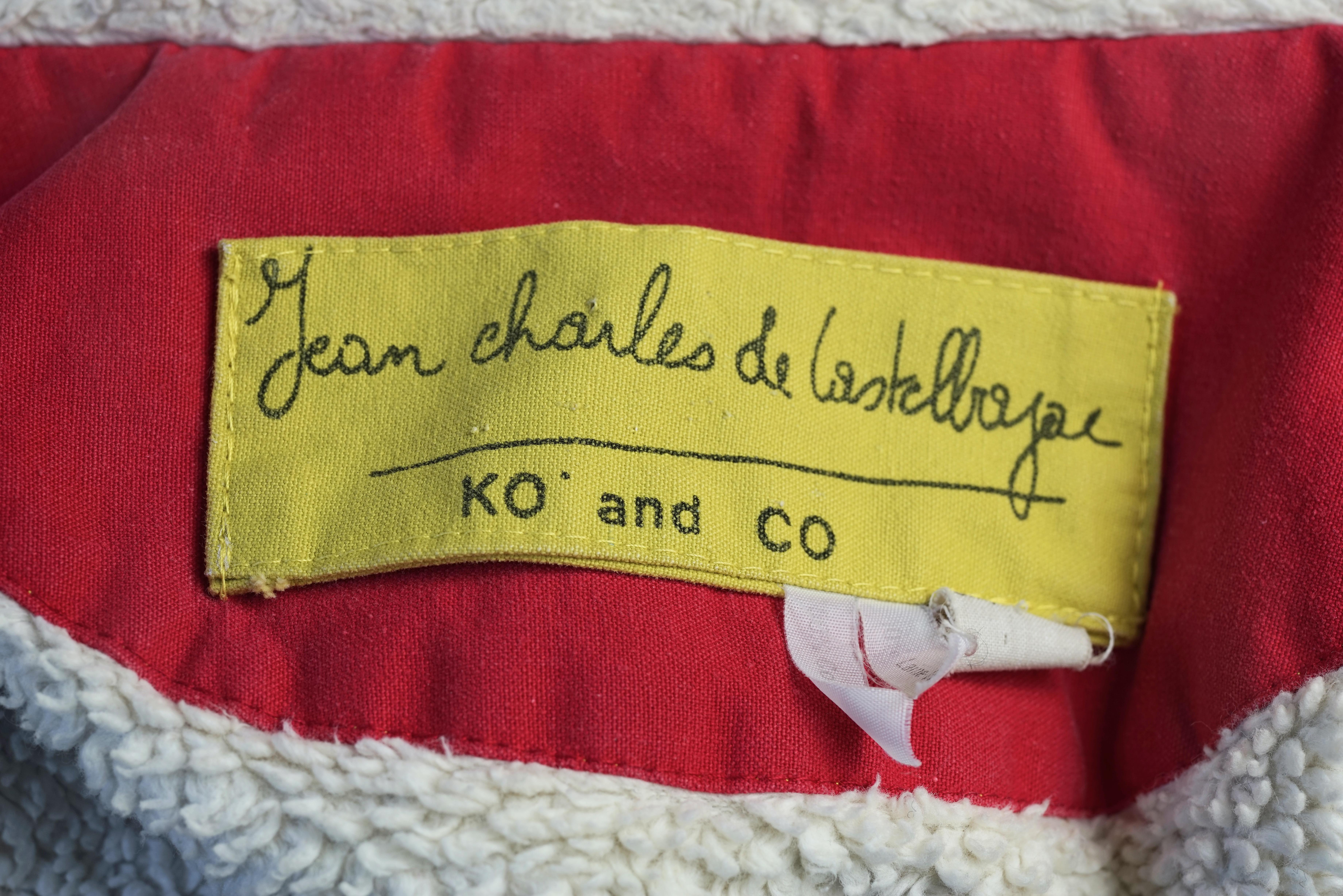 Vintage JEANS CHARLES de CASTELBAJAC Ko and Co Pop Art Print Shearling Hooded Co 7