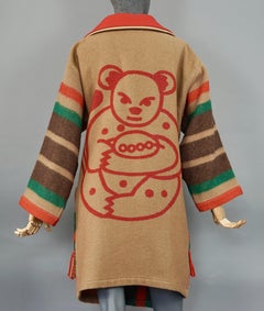 Vintage JEANS CHARLES de CASTELBAJAC Ko and Co Tartan Fringe Teddy Bear Coat