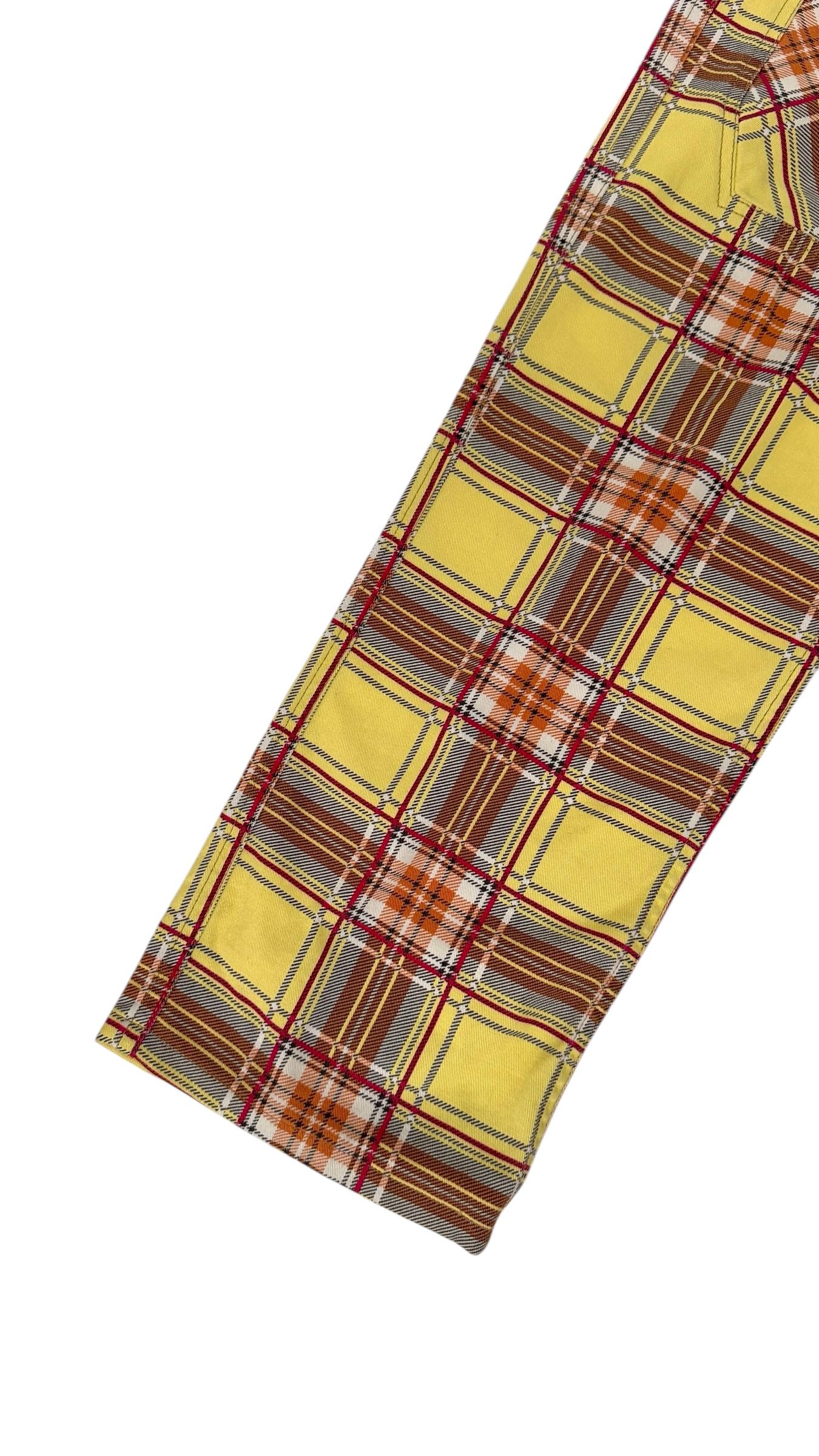Vintage Jeckerson Yellow Plaid Cotton Pants QQ 001/U - Wir bezahlen den Einfuhrzoll! im Angebot 2