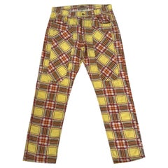 Vintage Jeckerson Yellow Plaid Cotton Pants QQ 001/U - We pay for import duty!