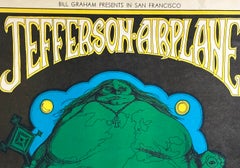 Poster d'epoca del concerto dei Jefferson Airplane di Greg Irons, Bill Graham, 1967