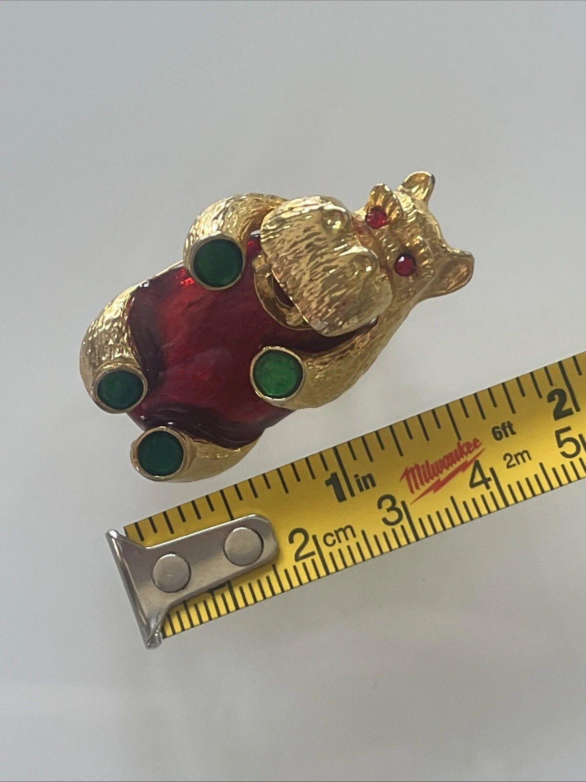 Modernist Vintage Jelly Belly Crystal Enamel Hippo Brooch Pin For Sale