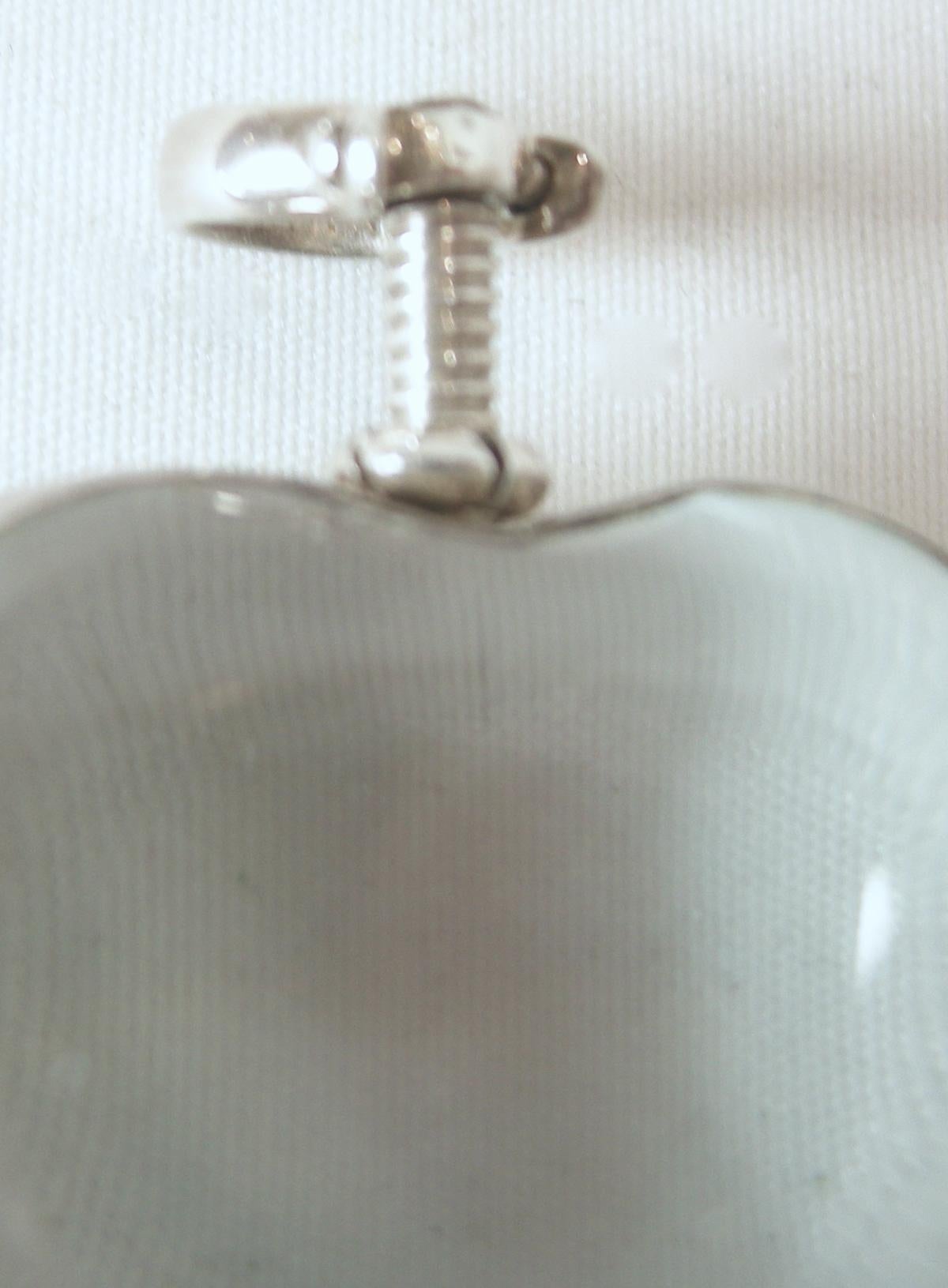 Vintage Jelly Belly Sterling Silver Lucite Heart Locket Pendant In Good Condition In New York, NY