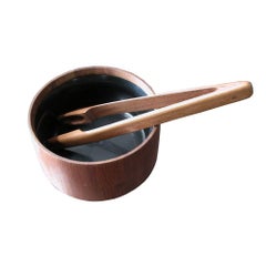 Vintage Jens Qistgaard for Dansk Teak Ice Bucket with Tongs