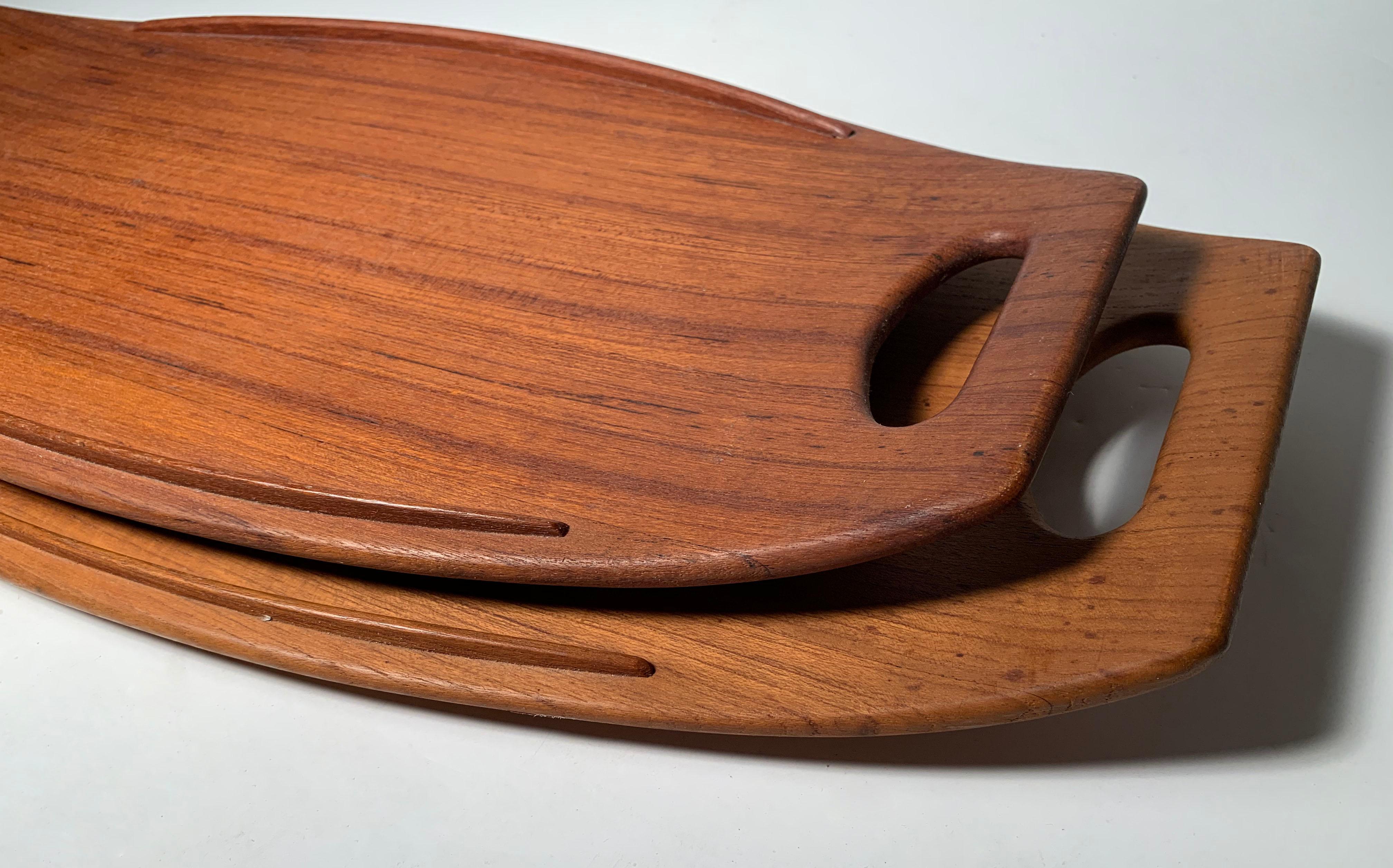 Vintage Jens Quistgaard Pareja de bandejas góndola para Dansk Danés en venta