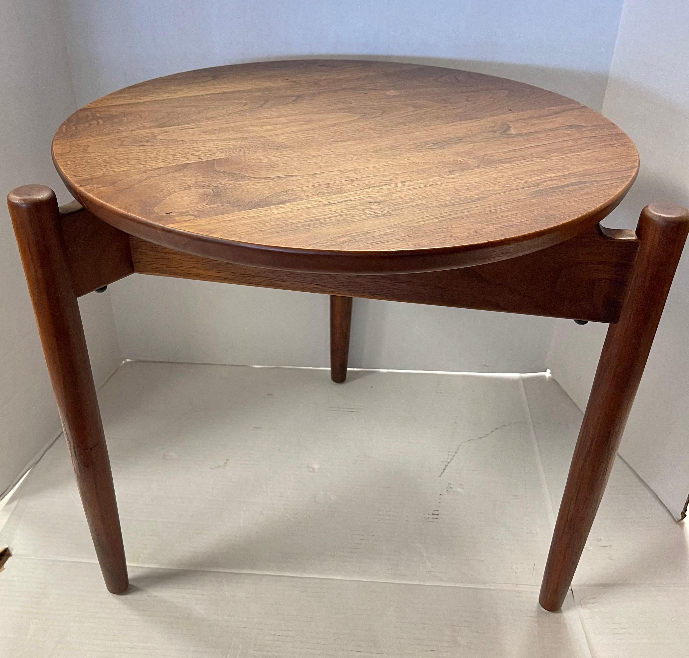 Danish Vintage Jens Risom Design Teak Occasional Round Table