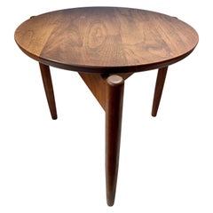 Vintage Jens Risom Design Teak Occasional Round Table