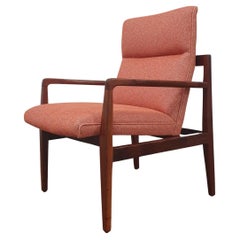 Vintage Jens Risom High Back Walnut Arm Chair