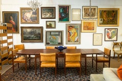 Tavolo da pranzo vintage a forma di barca espandibile di Jens Risom, metà del secolo scorso.