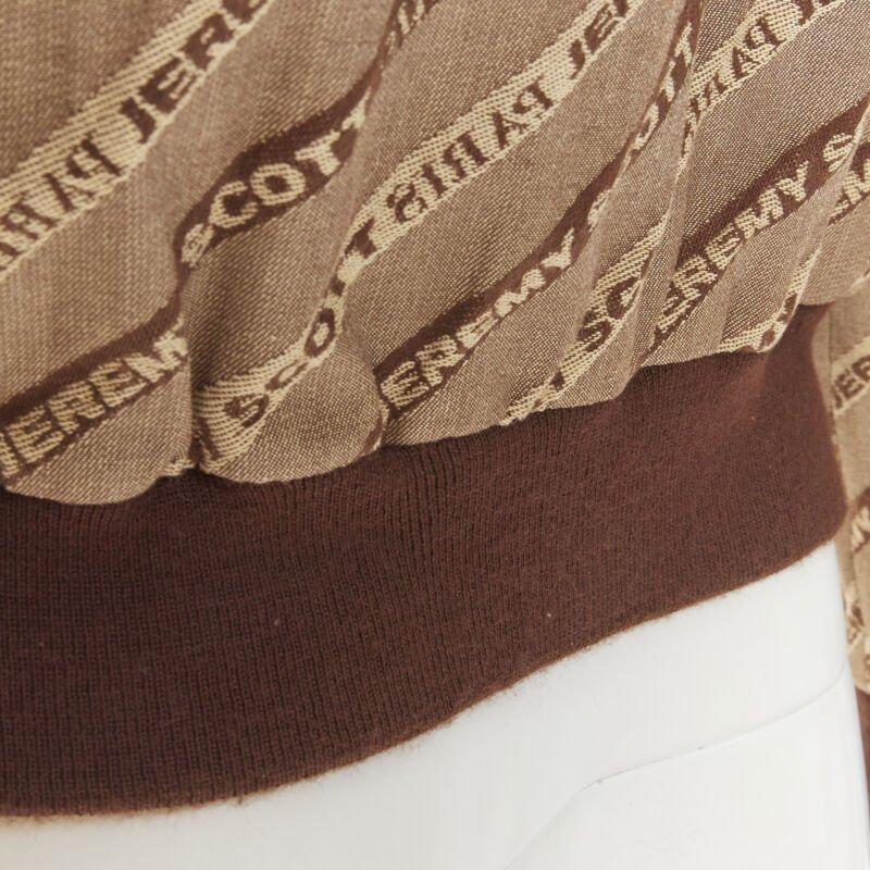 vintage JEREMY SCOTT 2000 brown logo jacquard aviator bomber jacket M For Sale 6