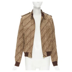 vintage JEREMY SCOTT 2000 brown logo jacquard aviator bomber jacket M