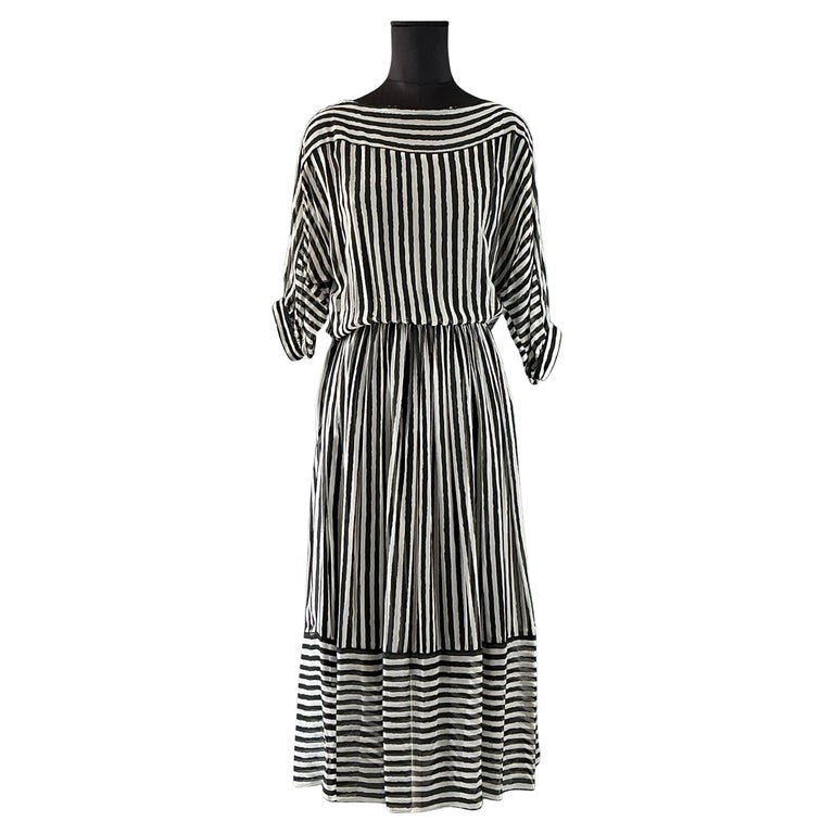 black knee length bodycon dress Kids Maria Striped Dress