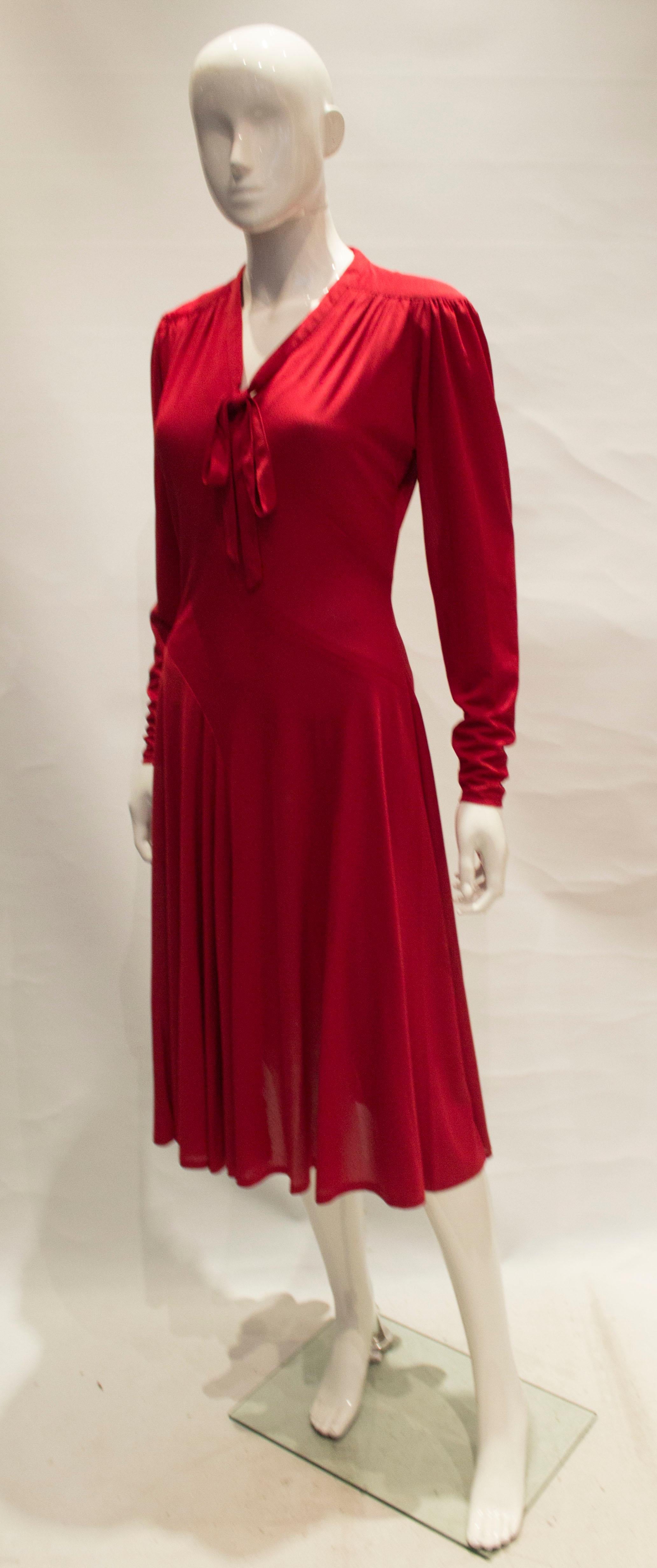 Vintage Jerseymasters Red Dress In Good Condition For Sale In London, GB
