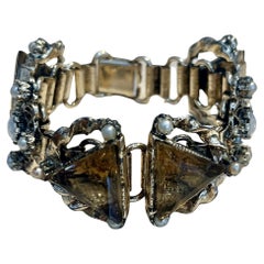 Vintage Jewel Rauchquarz Silber Kette Armband