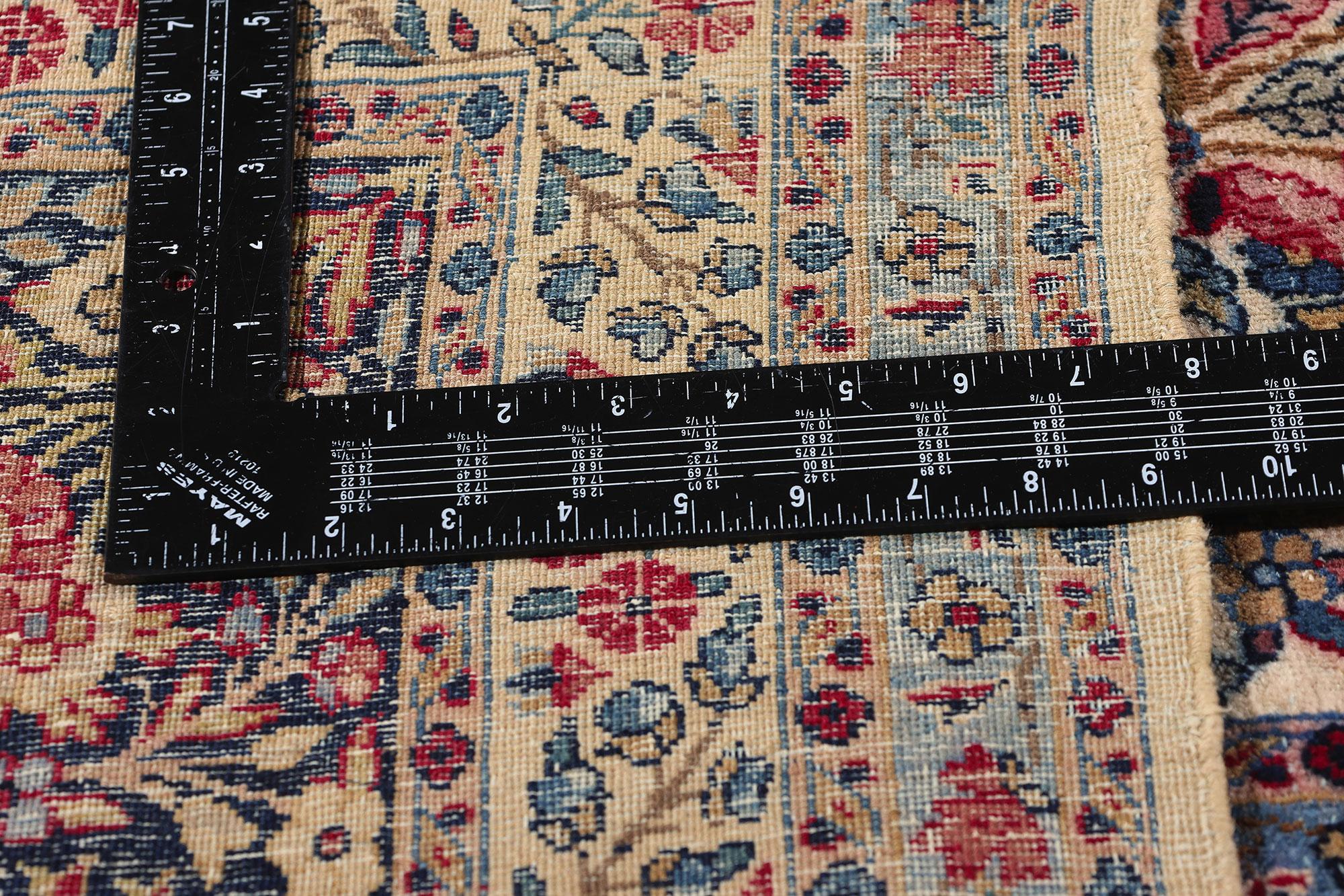 Tapis persan à fleurs Lavar Kerman, couleur bijou, 11'02 x 14'05 Bon état - En vente à Dallas, TX