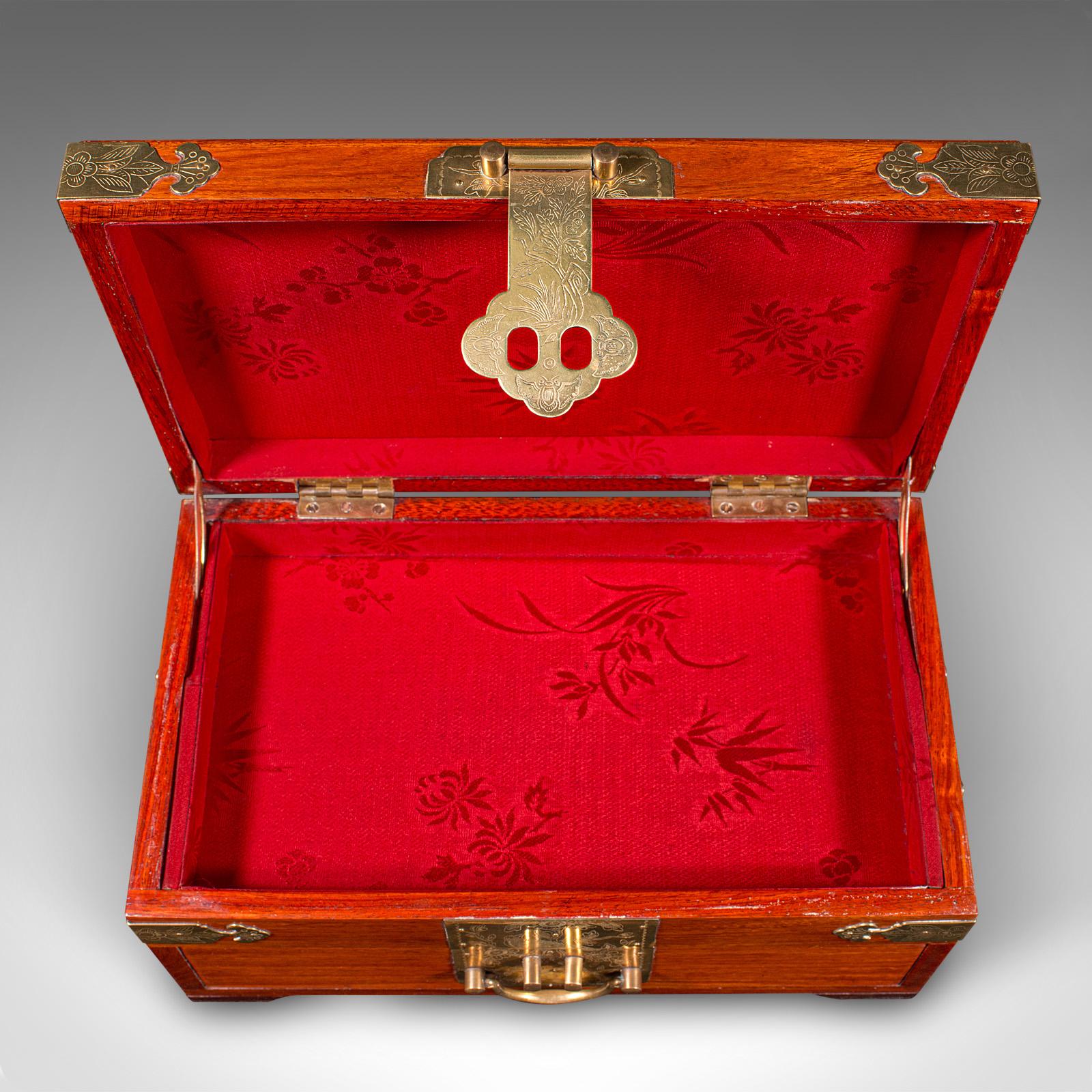 Brass Vintage Jewellery Box, Oriental, Dressing Table Keepsake Case, Circa 1970 For Sale