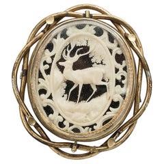 Vintage Jewellery, Stag Motif Brooch