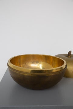 Vintage Jewelry Box in Brass Apple Shaped