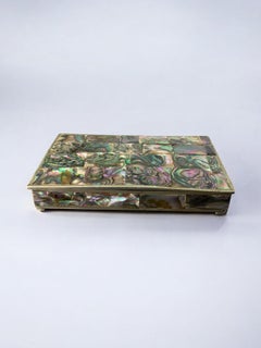 Vintage Jewelry Box with Abalone and Alpaca, Mexico, Circa 1970