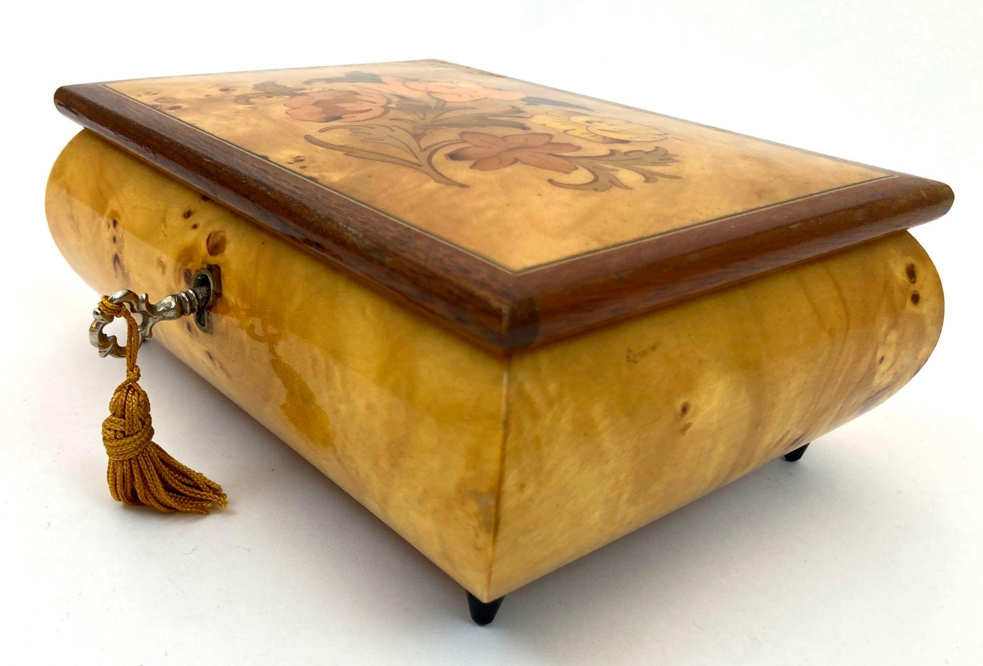 Italian Vintage Jewelry Music Box Hand-Made in Italy For Sale