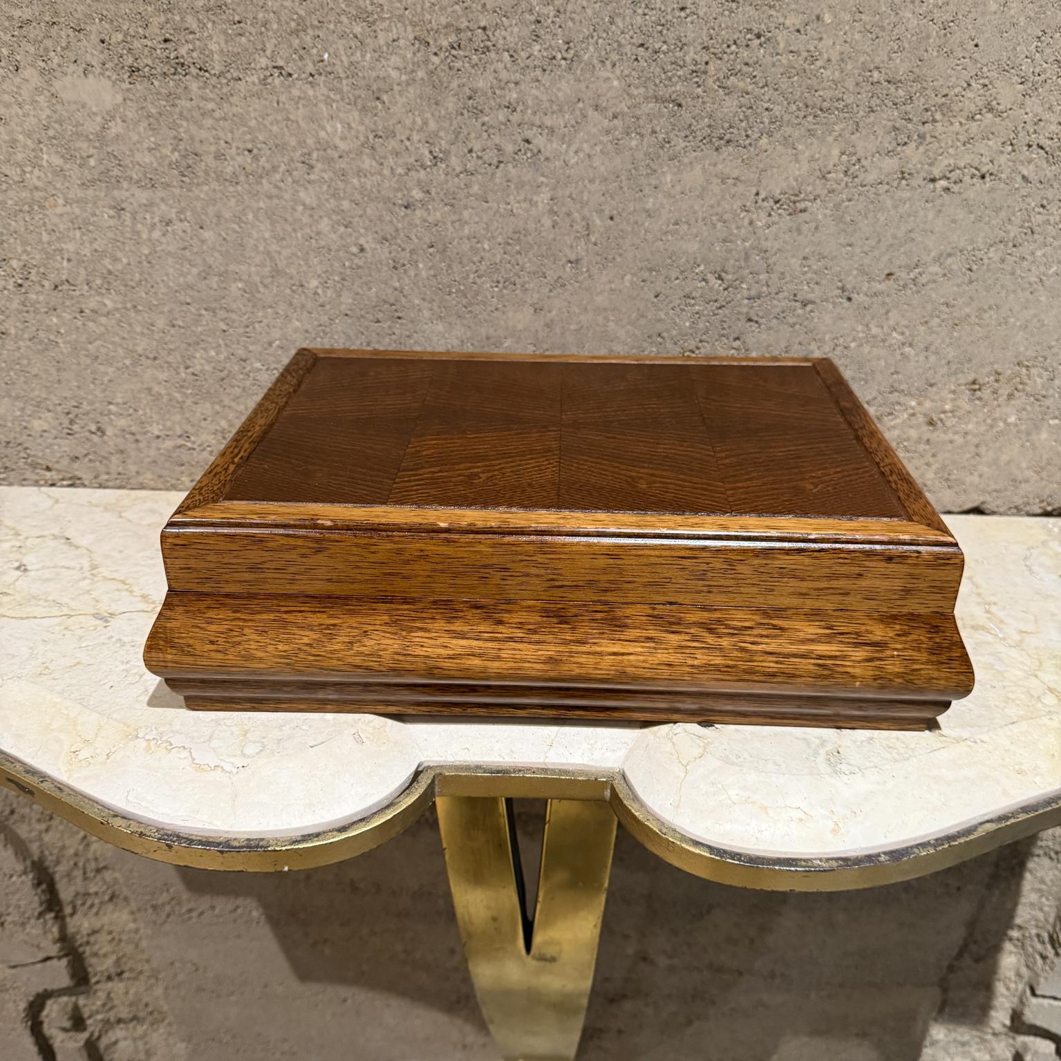 For your consideration a vintage jewerly wood box. Unmarked, no information from the maker.
Dimensions: 3.88 H x 14.25 W x 9.75 D

Please visit take a look at our listings, we have an amazing curated collection of hard to find items.

