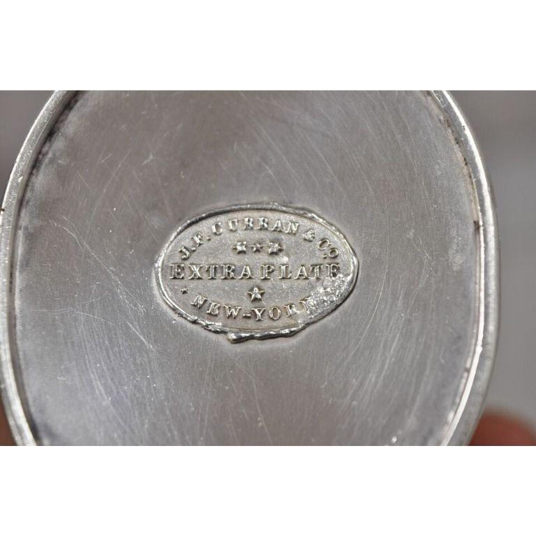 Vintage J.F. Curran & Co Victorian Silver Plated Small Coffee Tea Set - 4 Pc Set en vente 3