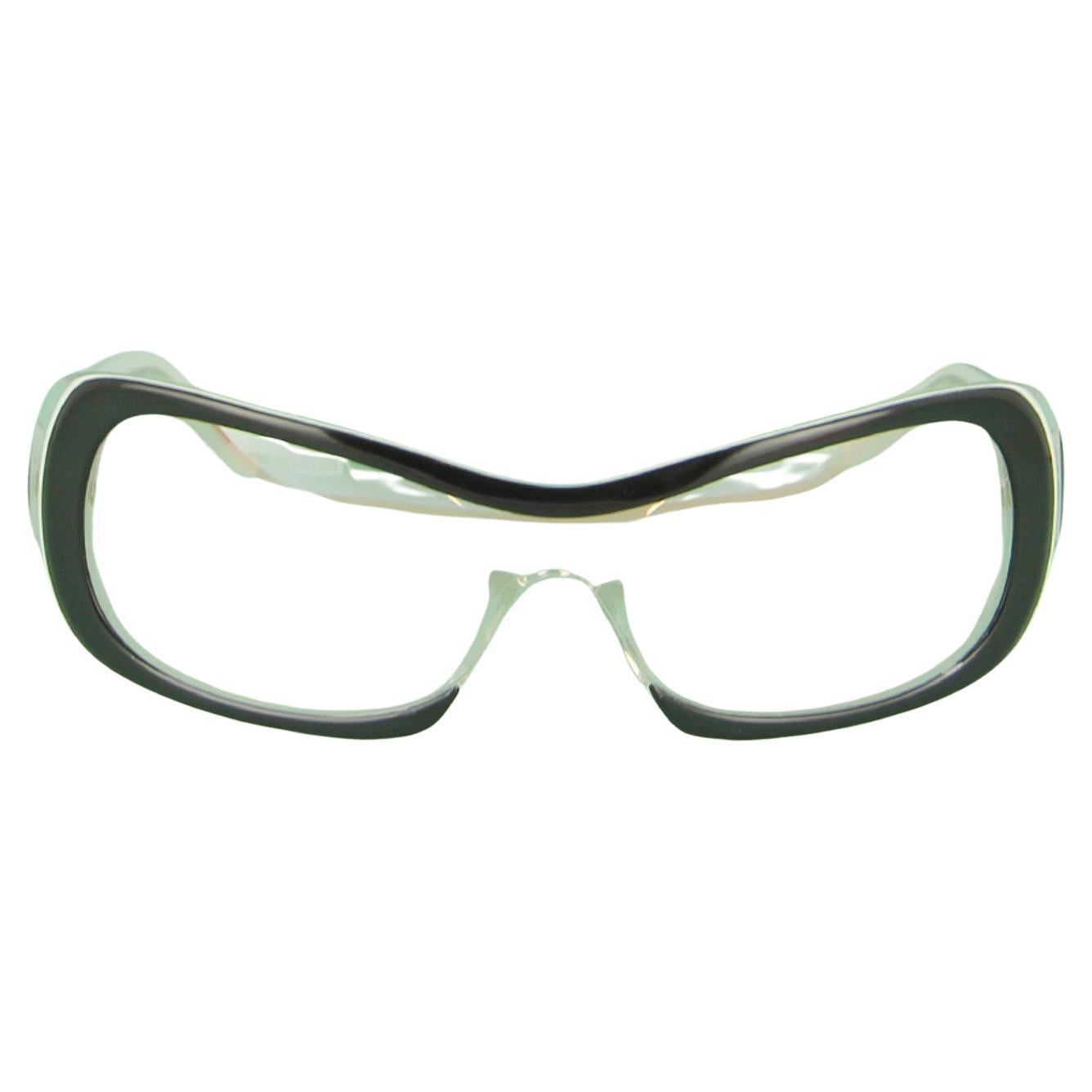 Vintage JF Rey 1990s Women
s Two-Tone Acetate Rectangular Sunglasses For Sale