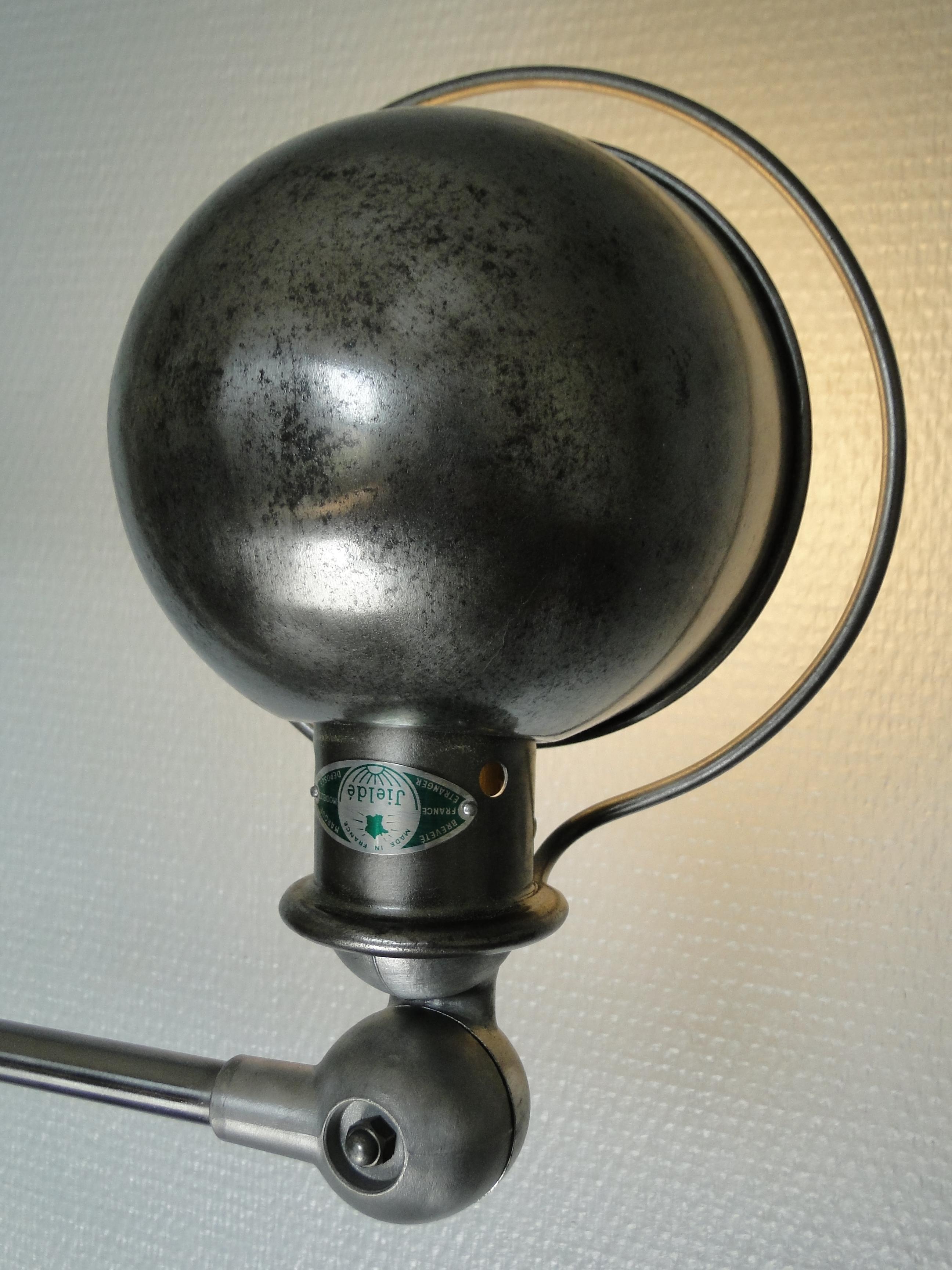 Jean Louis Domecq Jielde Lamp 2 Arms Brushed French Industrial  5
