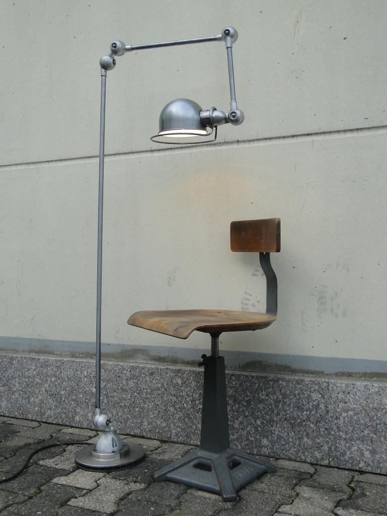  Jean Louis Domecq Jielde  Lamp Brushed  3 Arms French Industrial  In Good Condition For Sale In Lège Cap Ferret, FR