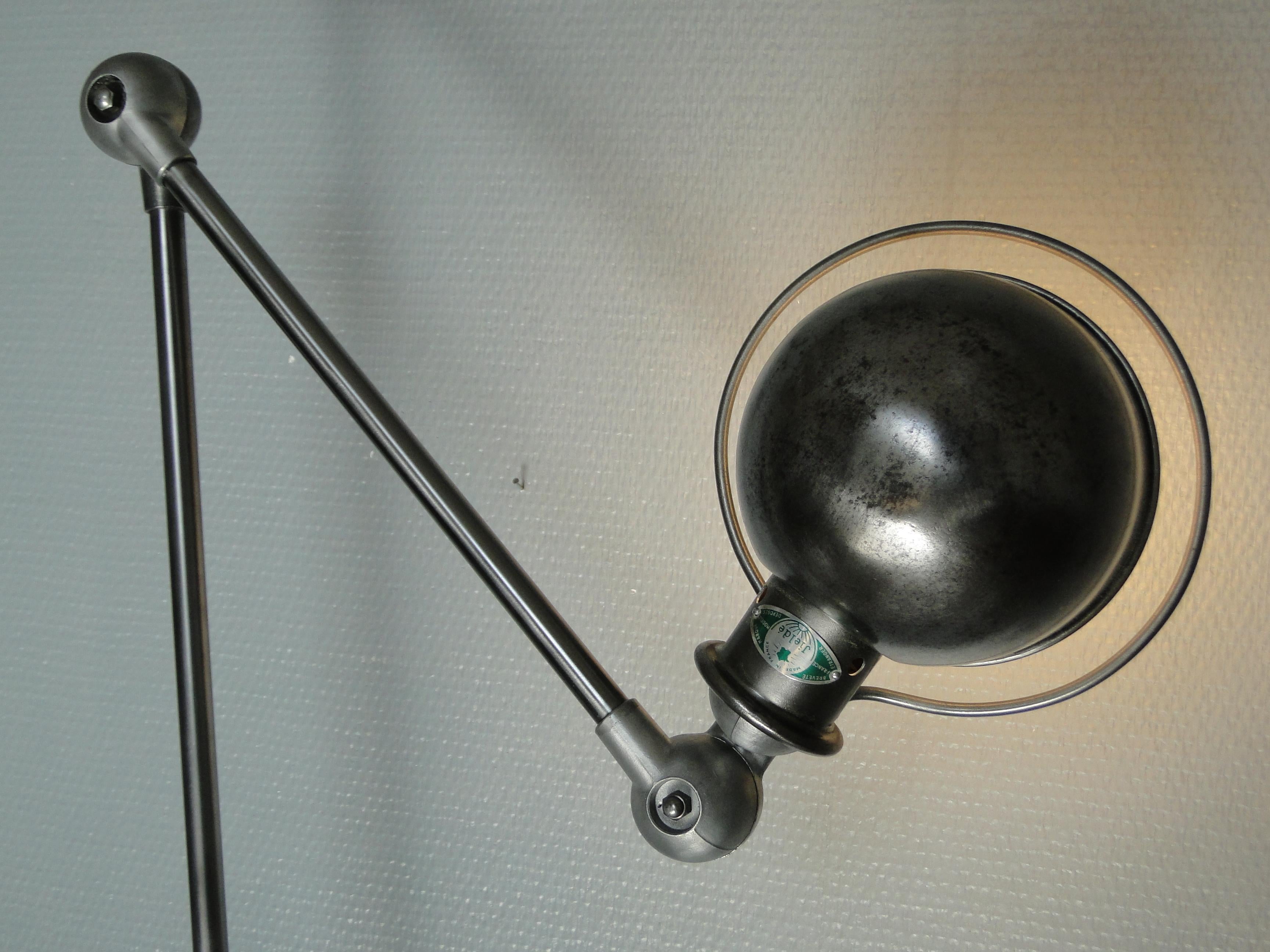 20th Century Jean Louis Domecq Jielde Lamp 2 Arms Brushed French Industrial 