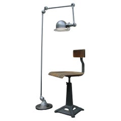  Jean Louis Domecq Jielde  Lamp Brushed  3 Arms French Industrial 