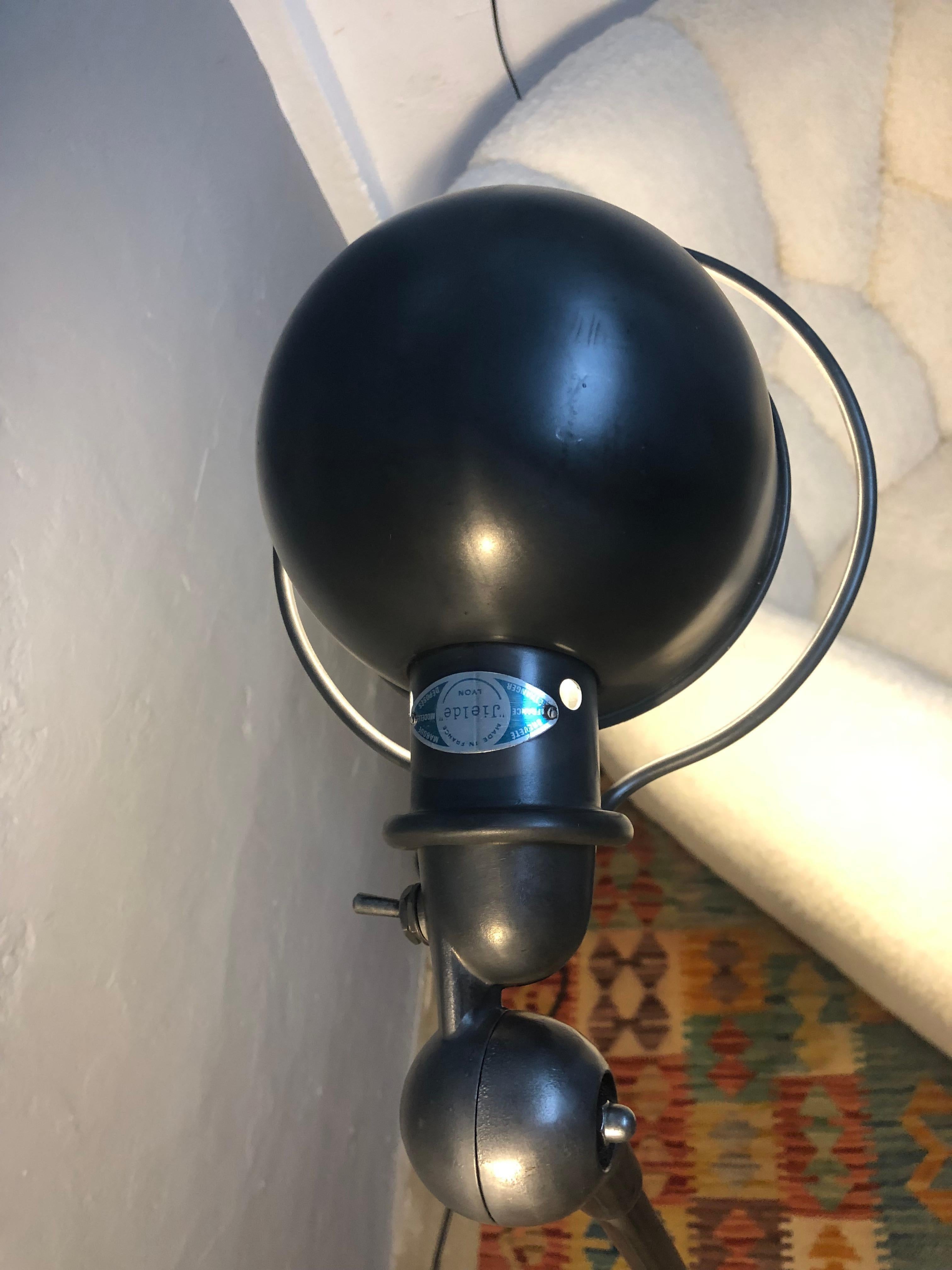 Vintage Jielde Double Armed Industrial Floor Lamp Mounted on to a V8 Flathead For Sale 6