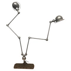 Vintage Jielde Double Armed Industrial Floor Lamp Mounted on to a V8 Flathead