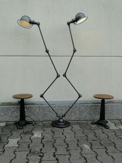Jean Louis Domecq Jielde Lamp Double Graphit French Industrial