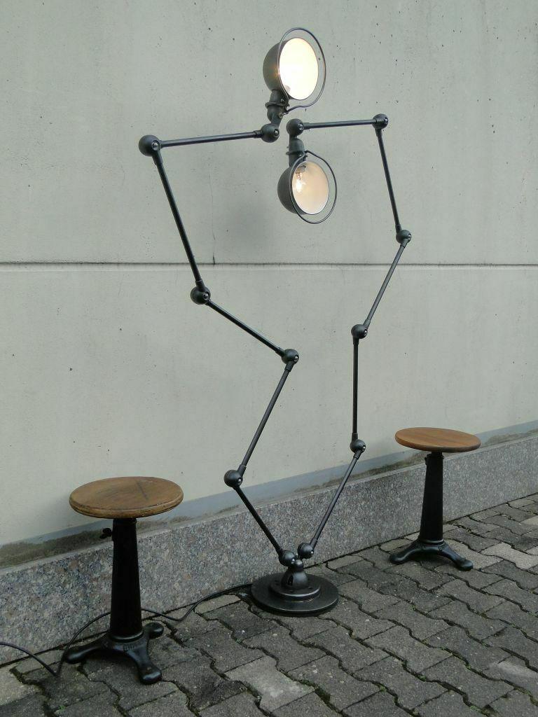 Industriel Jean-Louis Domecq Jielde lampe industrielle française vintage à double graphite en vente